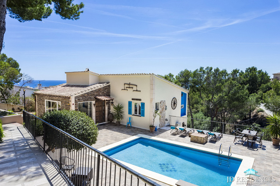 Costa den Blanes Villa med pool och havsutsikt